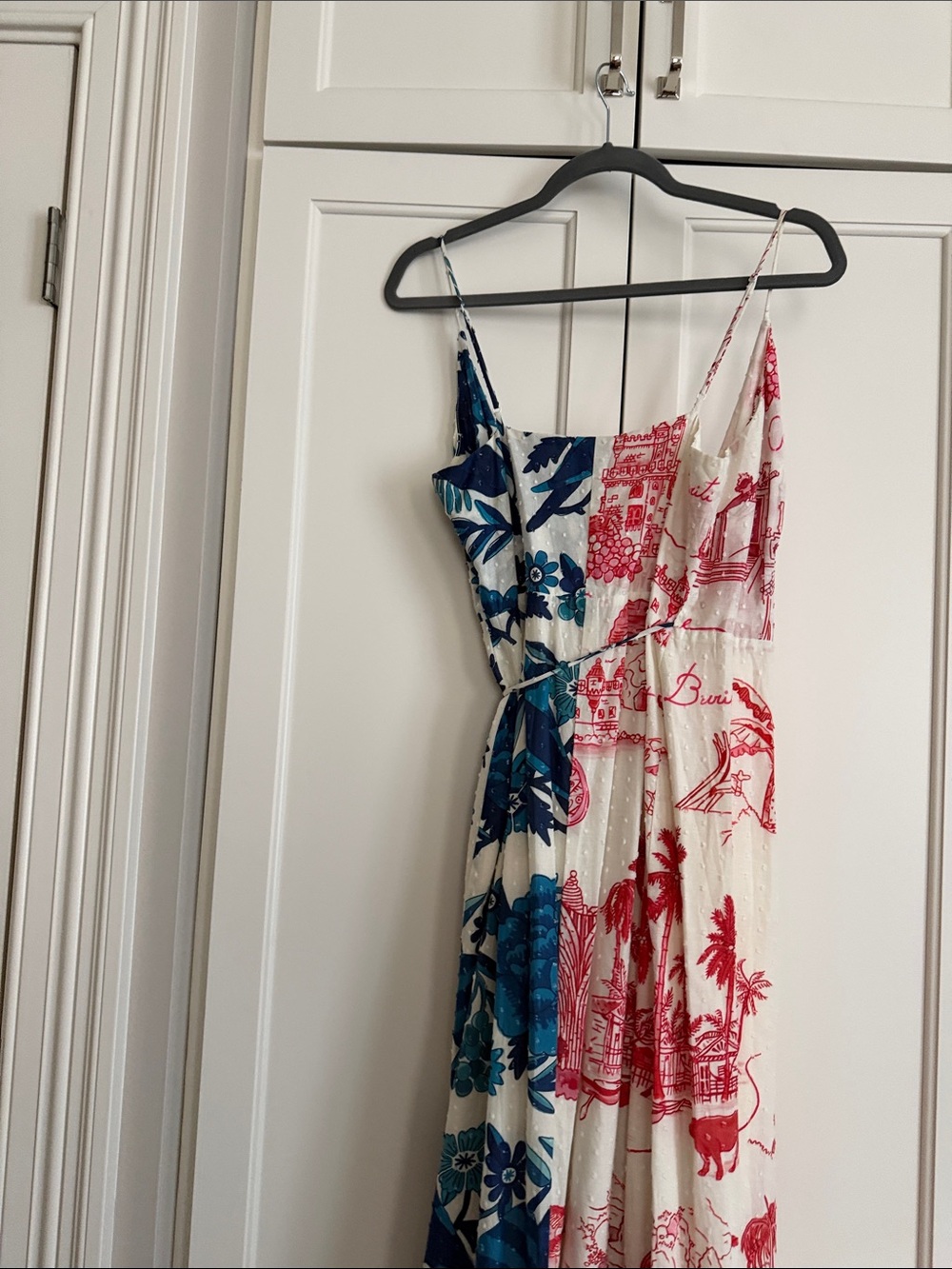 FARM Rio White Maxi Dress with Red and Blue Floral Prints - Picture 5 of 6